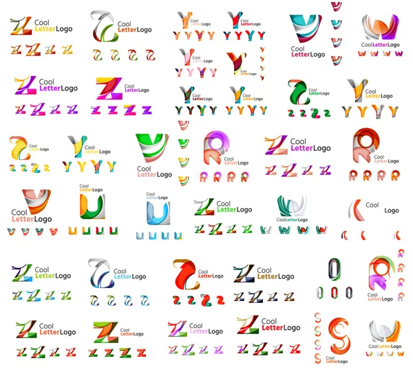 Mega conjunto de logotipos de letras — Archivo Imágenes Vectoriales