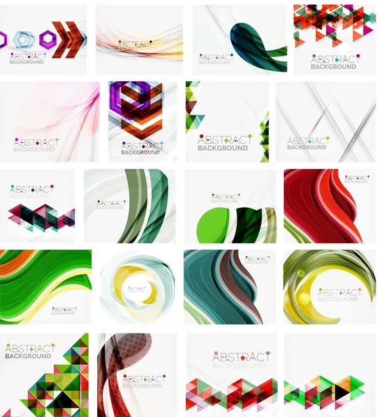 Various set of geometric abstract backgrounds — Stock Vector