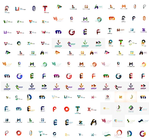 Mega set of letter logos — Stock Vector