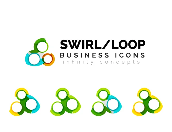 Set of infinity concepts, loop logo designs — Stock Vector