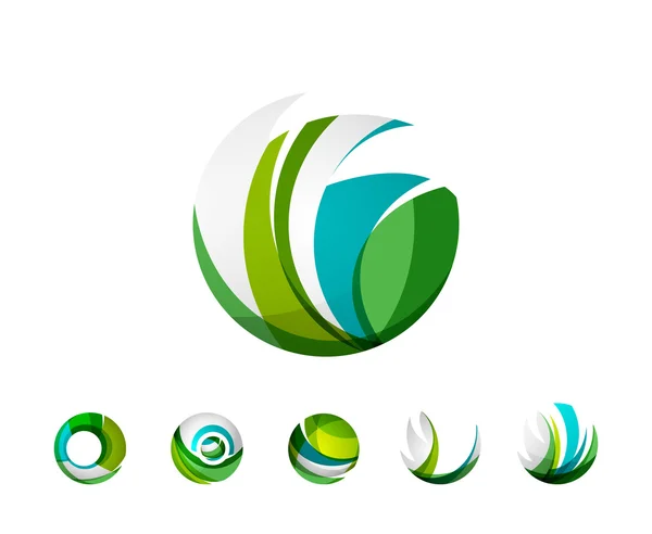 Conjunto de globo esfera ou círculo logotipo ícones de negócios — Vetor de Stock
