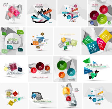 Soyut geometrik Infographic afiş şablonları