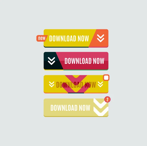 Colorful download web button. Modern flat design. — Stock Vector