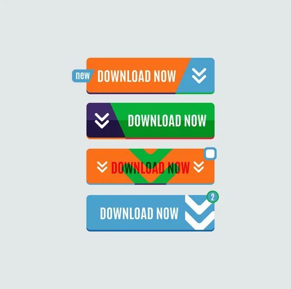 Colorful download web button. Modern flat design. — Stock Vector