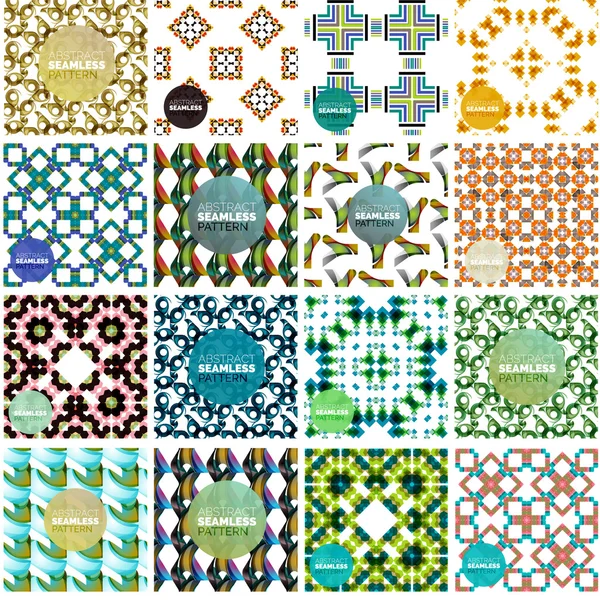 Set of abstract seamless textures. Geometric shapes — ストックベクタ