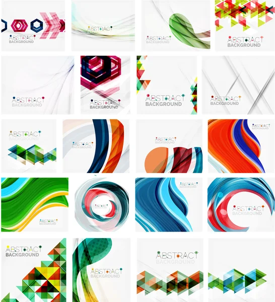 Various set of geometric abstract backgrounds — Stock Vector