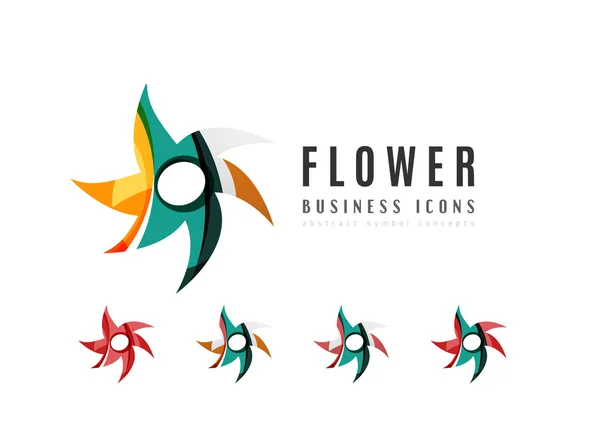 Reihe von abstrakten Blumen-Logo Business-Symbole — Stockvektor