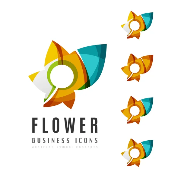 Набір абстрактних квіткових логотипів бізнес іконок — стоковий вектор