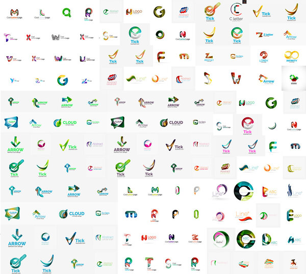 Mega set of letter logos