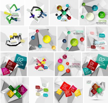 Soyut geometrik kağıt Infographic afiş şablonları
