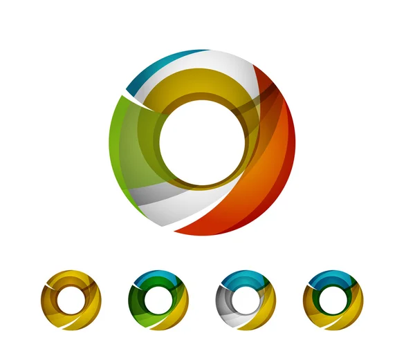 抽象的な幾何学的な会社ロゴ リングのセット、サークル — ストックベクタ