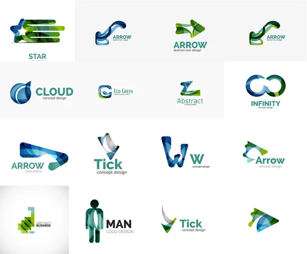 Set di idee logo aziendale universale, collezione di icone aziendali — Vettoriale Stock