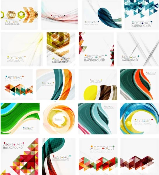 Various set of geometric abstract backgrounds — Stock Vector