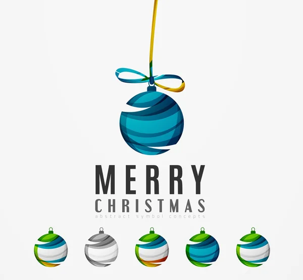 Zestaw streszczenie ikony Bożego Narodzenia piłka, koncepcje logo firmy, czyste nowoczesne geometryczny wzór — Wektor stockowy