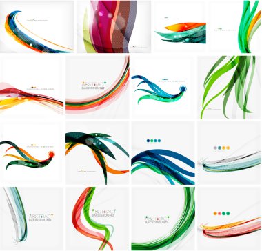 Akan hareket renkli arka kümesi. Pürüzsüz fütüristik dalga düzenleri