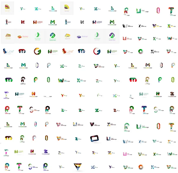 Mega-Satz von Buchstaben-Logos — Stockvektor