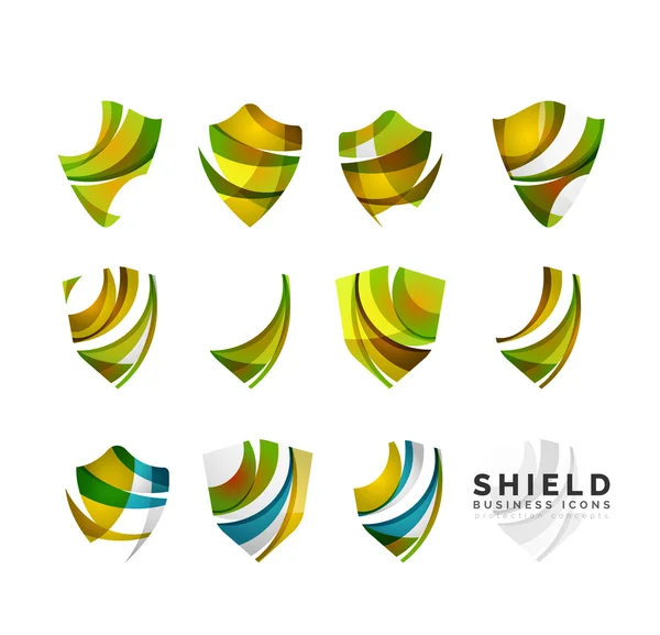 Set of protection shield logo concepts — Stock Vector