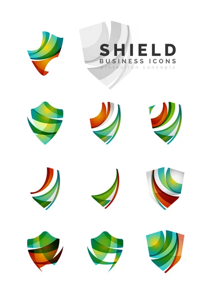 Set of protection shield logo concepts — Stock Vector