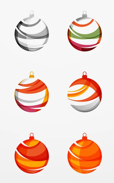 Set van abstracte Kerstmis bal icons, logo bedrijfsconcepten, schoon moderne geometrisch ontwerp — Stockvector