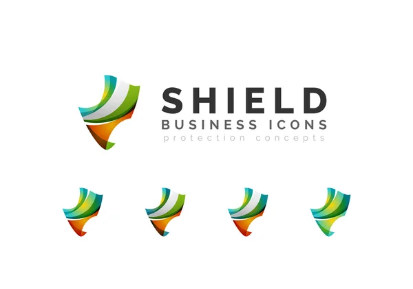 Set of protection shield logo concepts — Stock Vector