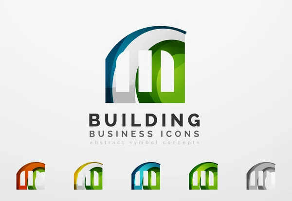 Building logo business icons — Wektor stockowy