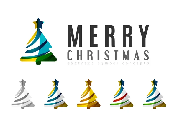 Ensemble d'icônes abstraites d'arbre de Noël — Image vectorielle