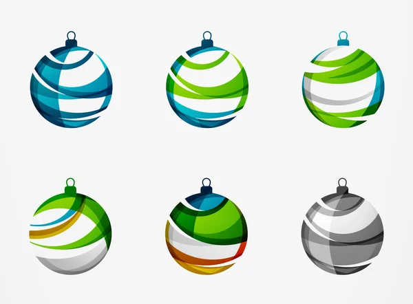 Sada abstraktní vánoční koule ikon — Stockový vektor