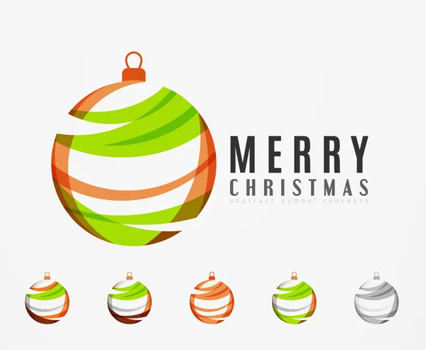 Ensemble d'icônes abstraites boule de Noël — Image vectorielle