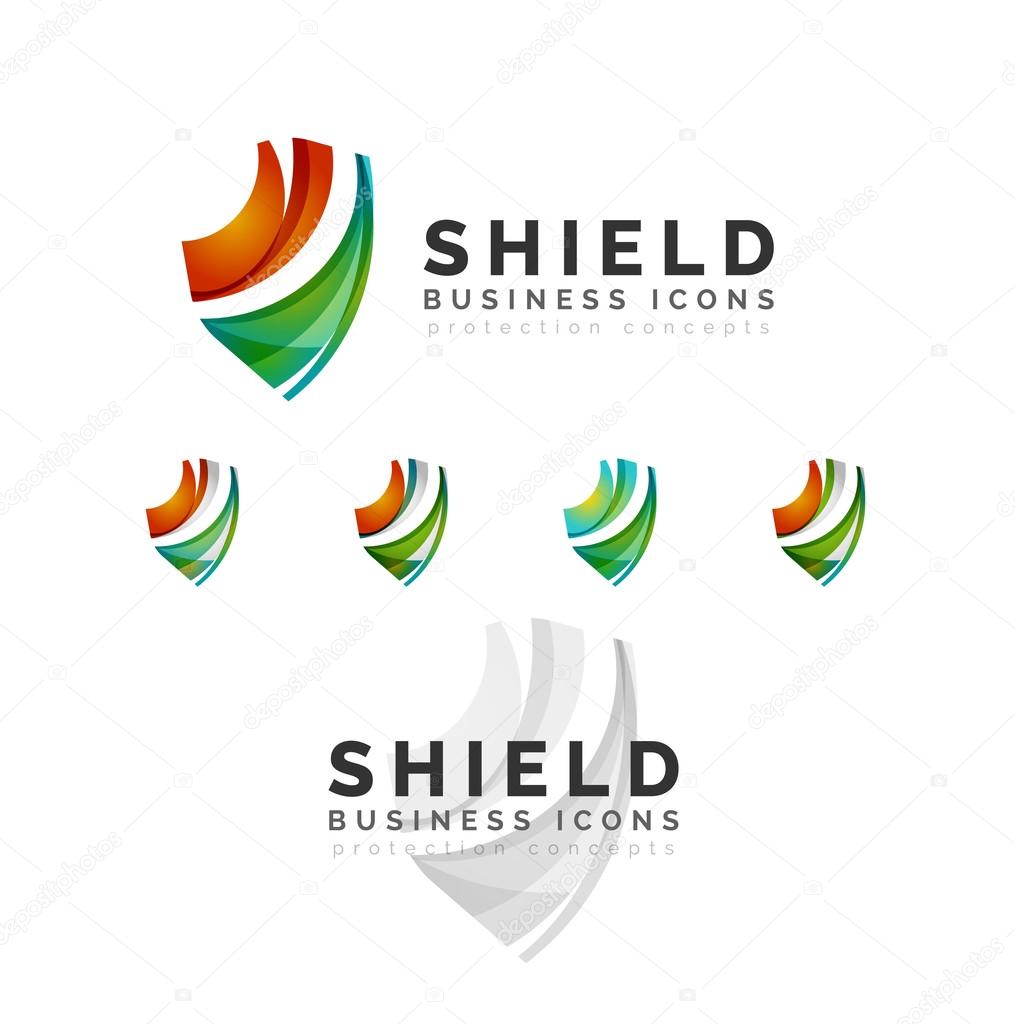 Set of protection shield logo concepts Stock Illustration by ©akomov