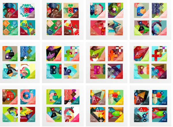 Set of square shaped banners or background layouts — Stock Vector