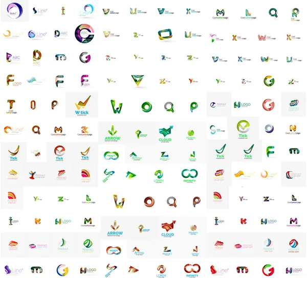 Mega zestaw list logo — Wektor stockowy