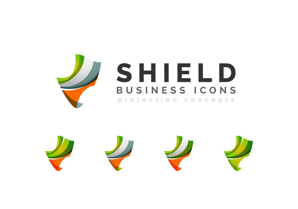 Set of protection shield logo concepts — Stock Vector