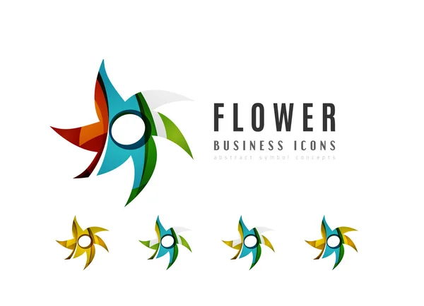 Reihe von abstrakten Blumen-Logo Business-Symbole — Stockvektor