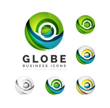 Küre Küre veya daire logo iş simgeler kümesi