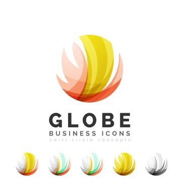 Küre Küre veya daire logo iş simgeler kümesi