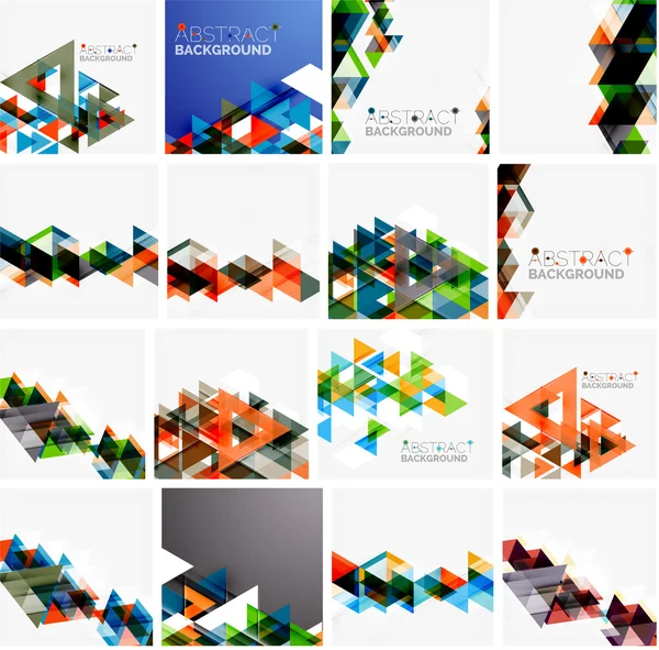 Set of triangle geometric abstract backgrounds — Stock Vector