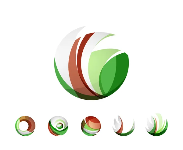 Conjunto de iconos de negocio esfera globo o círculo logo — Vector de stock