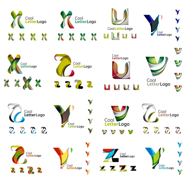 Ensemble de logos corporatifs abstraits colorés — Image vectorielle