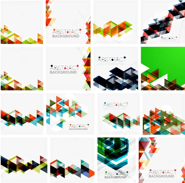 Conjunto de fondos abstractos geométricos triangulares — Vector de stock