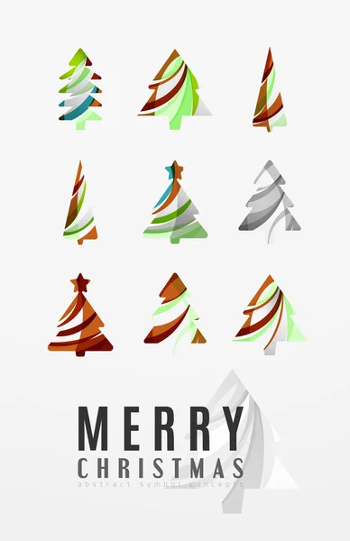 Conjunto de iconos abstractos del árbol de Navidad — Vector de stock