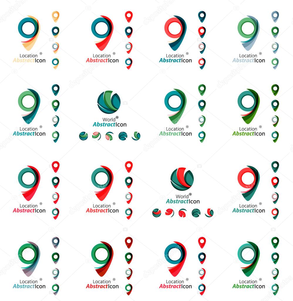 Conjunto de iconos de logotipo de etiqueta de mapa 2022