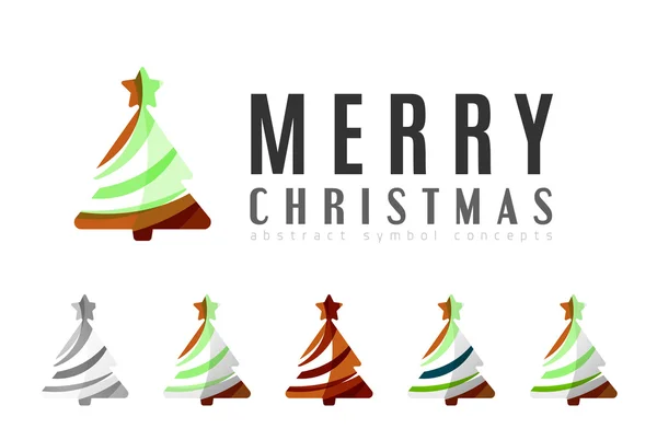 Set di icone astratte dell'albero di Natale — Vettoriale Stock