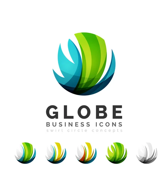 Set of globe sphere or circle logo — Stock Vector