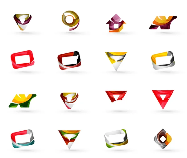 Conjunto de varios iconos geométricos — Vector de stock