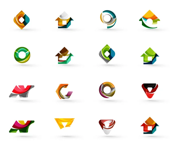 Conjunto de varios iconos geométricos — Vector de stock