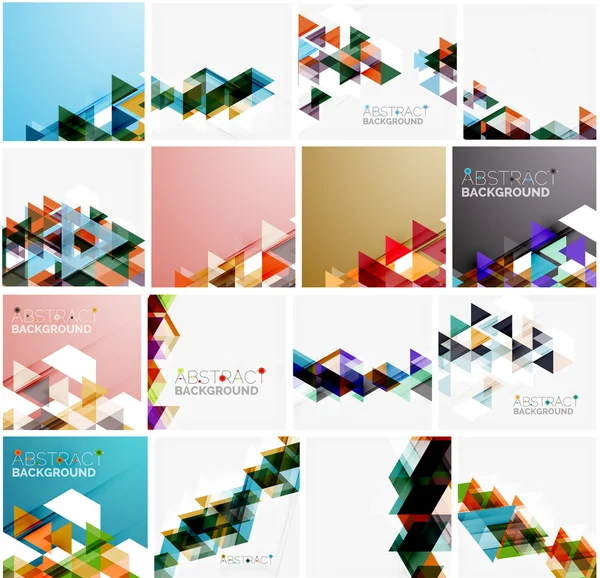 Set of triangle geometric abstract backgrounds — Stock Vector