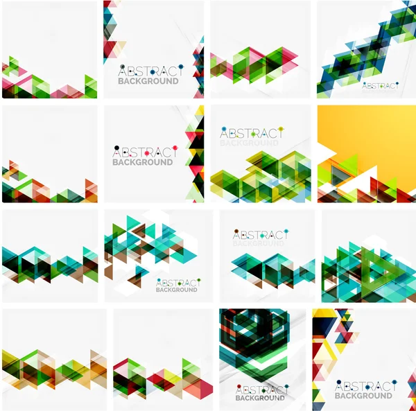 Aantal driehoek geometrische abstracte achtergronden — Stockvector