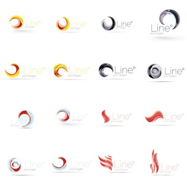 girdap, dalga çizgiler, daire logo simge kümesi