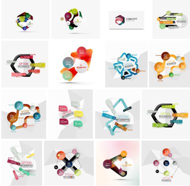 Set of abstract geometric infographic banner