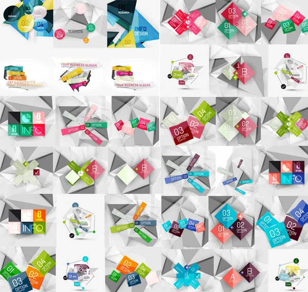 Mega kolekcja geometryczne papieru — Wektor stockowy